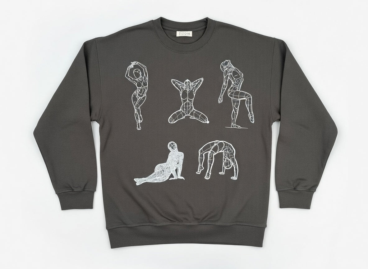 %100 Cotton UNISEX Heavy sweatshirt in Charcoal Black