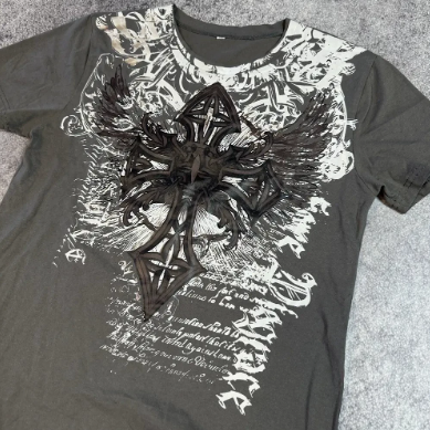 Cross Print Heavy Cotton T-Shirt