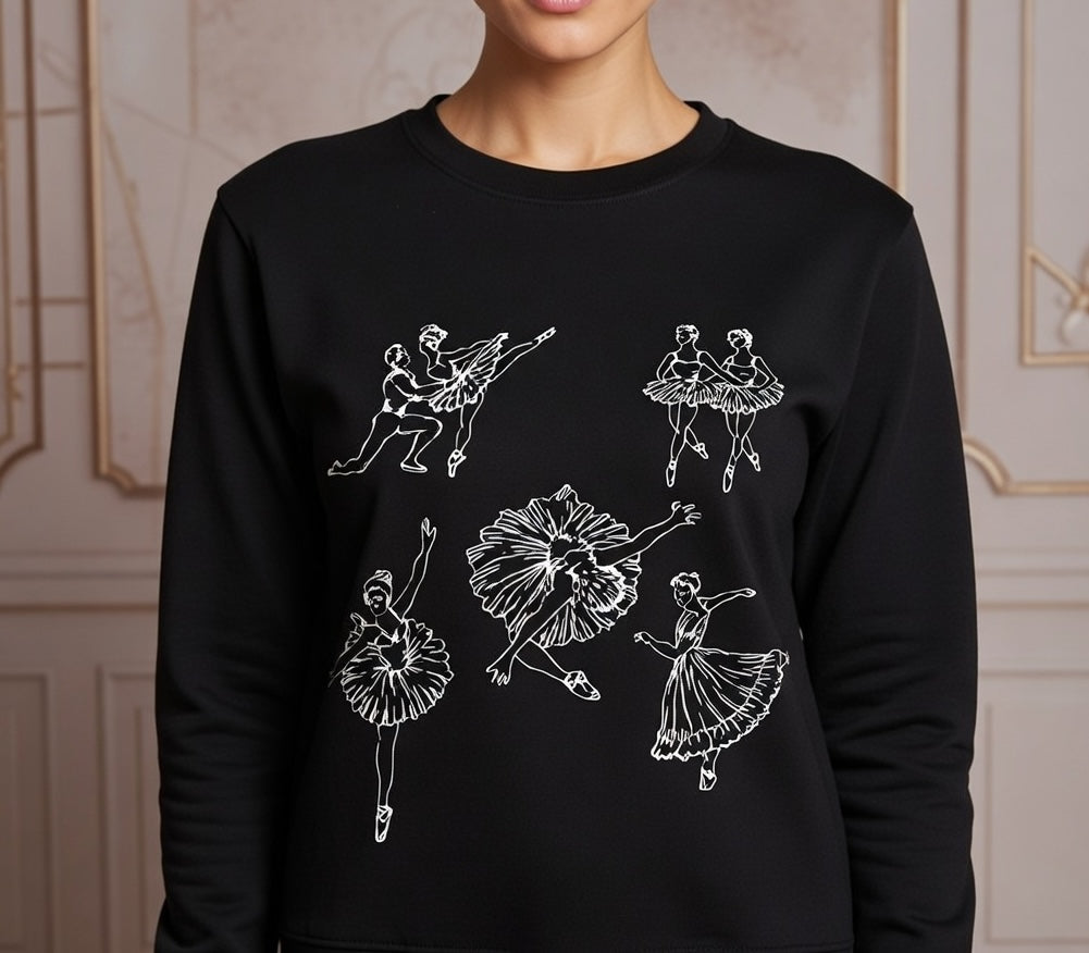 %100 Heavy cotton sweater in white balerina design