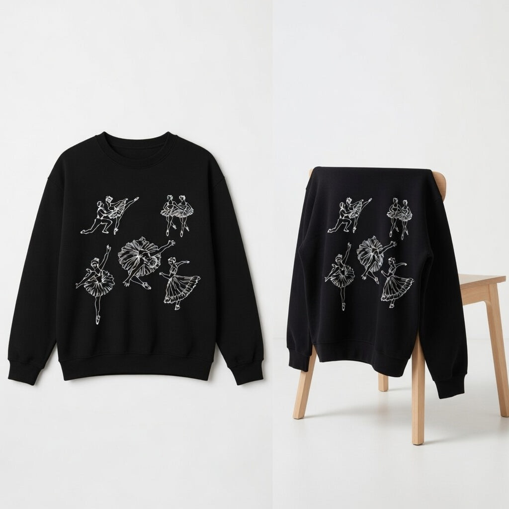 %100 Heavy cotton sweater in white balerina design