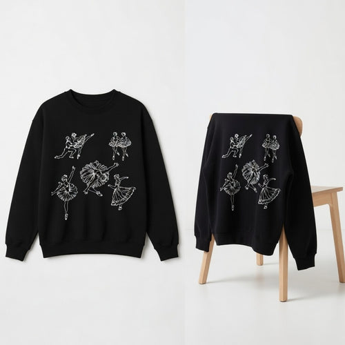 %100 Heavy cotton sweater in white balerina design